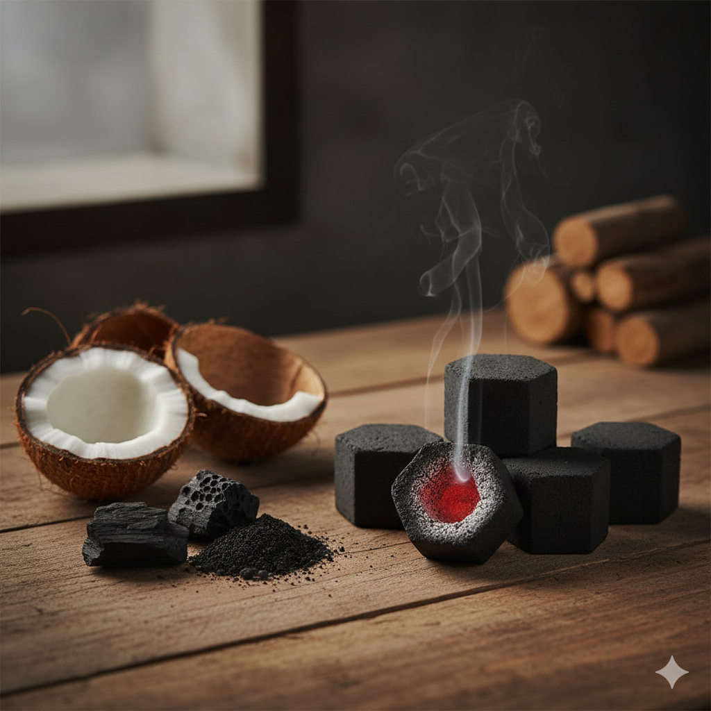 Cube shaped shisha charcoal is designed for international markets requiring consistent quality